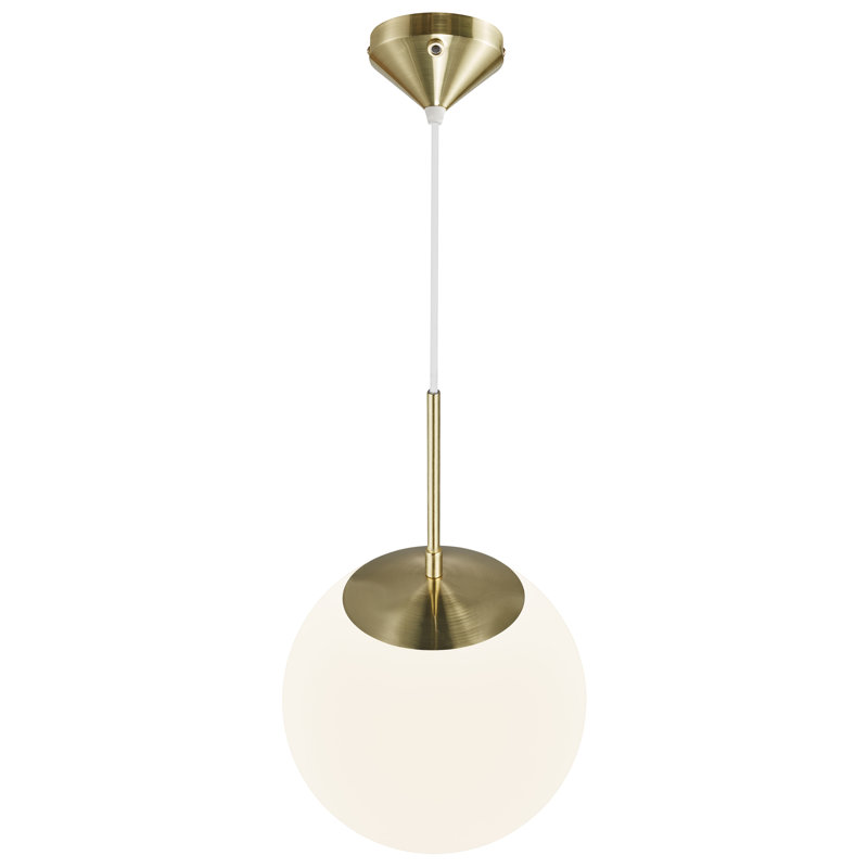 Grant 1 - Light Brass Dome Pendant, 240cm H x 25cm W x 25cm D