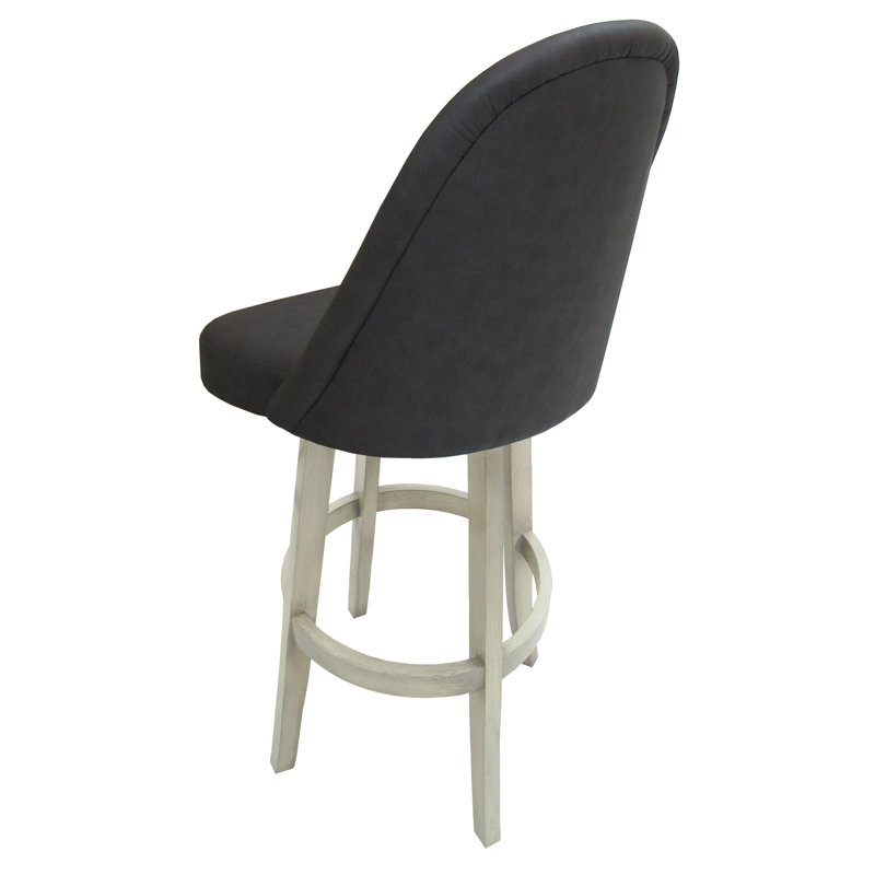 Tabouret de bar pivotant Holifield de 26 po M-235 avec base Holifield - Moka foncé, Blanc, Gris