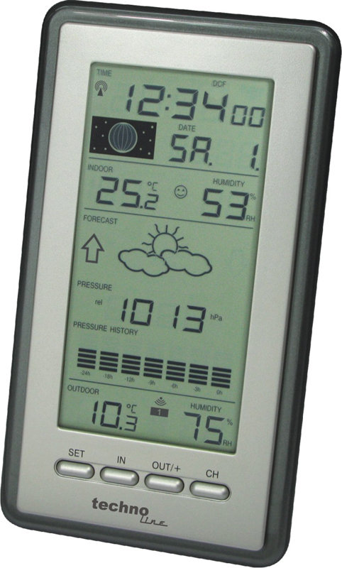 Modern & Contemporary Radio Clock Tabletop Clock in Grey