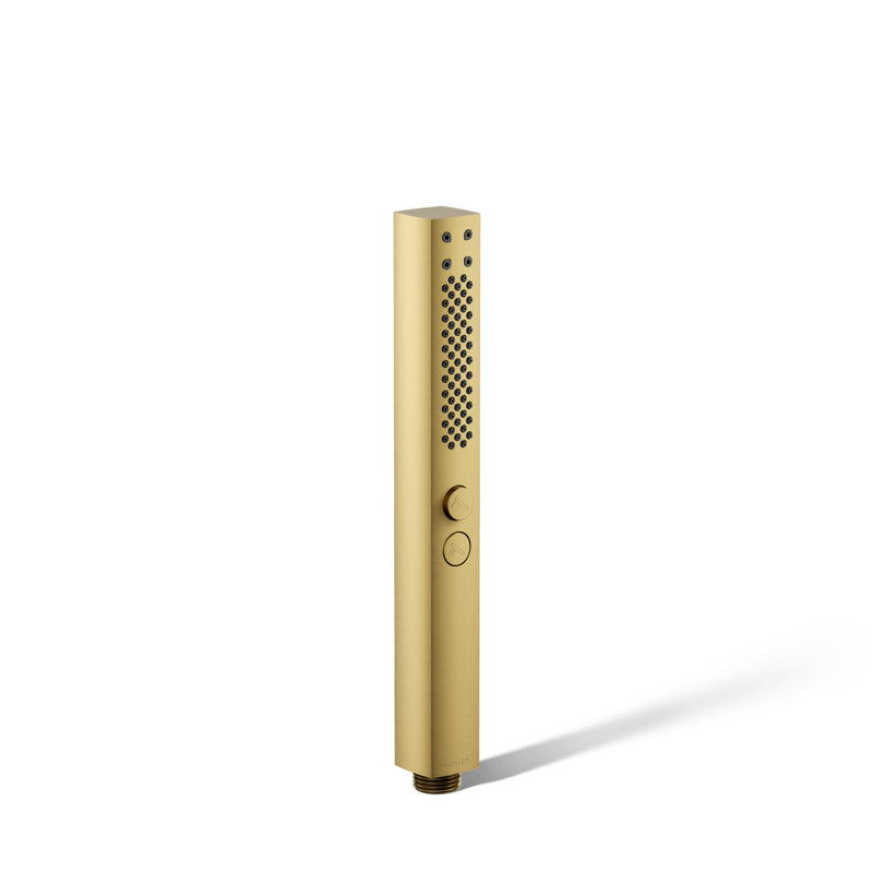 Shift Two-Function Handshower, Multi-Function Handheld Shower Head, Vibrant Brushed Moderne Brass, 1.75 GPM, Square