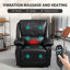 Fauteuil inclinable de massage avec télécommande pour repose-pieds et chaise berçante pivotante surdimensionnée, noir-668189425