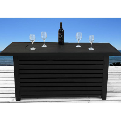 Table de foyer d'extérieur en acier inoxydable - plaisir moderne dans la cour, noire, l 54 po x H 25 po, peut accueillir un réservoir de 20 lb, brûle jusqu'à 8 heures, avec couvercle et pierres, 54 po x 25 po x 22 po,