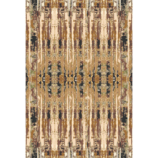 Govandi Hand Knotted Silk Abstract Area Rug, Rectangle 6' x 9'