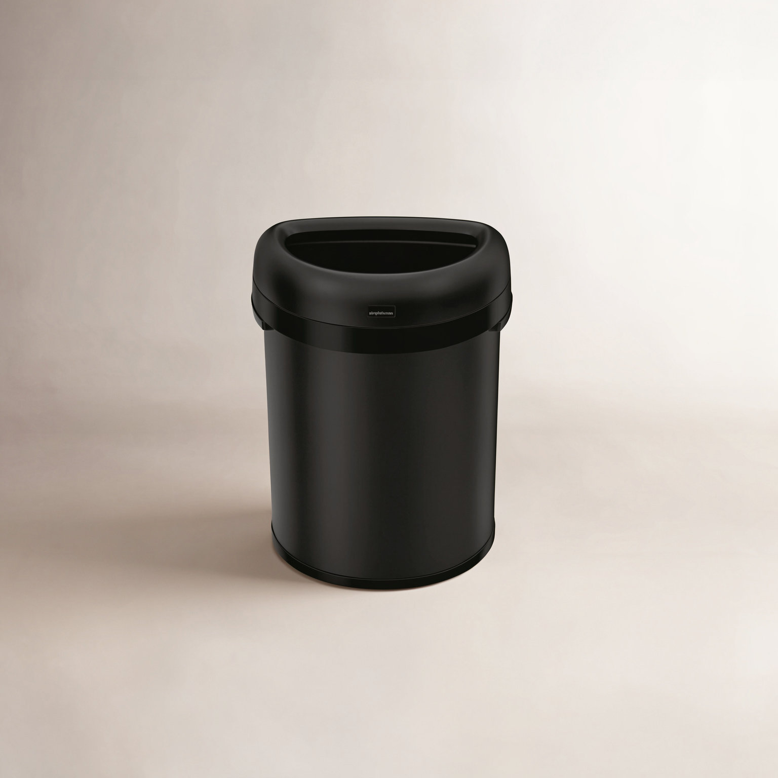 simplehuman 21gal Commercial Open Can, Black