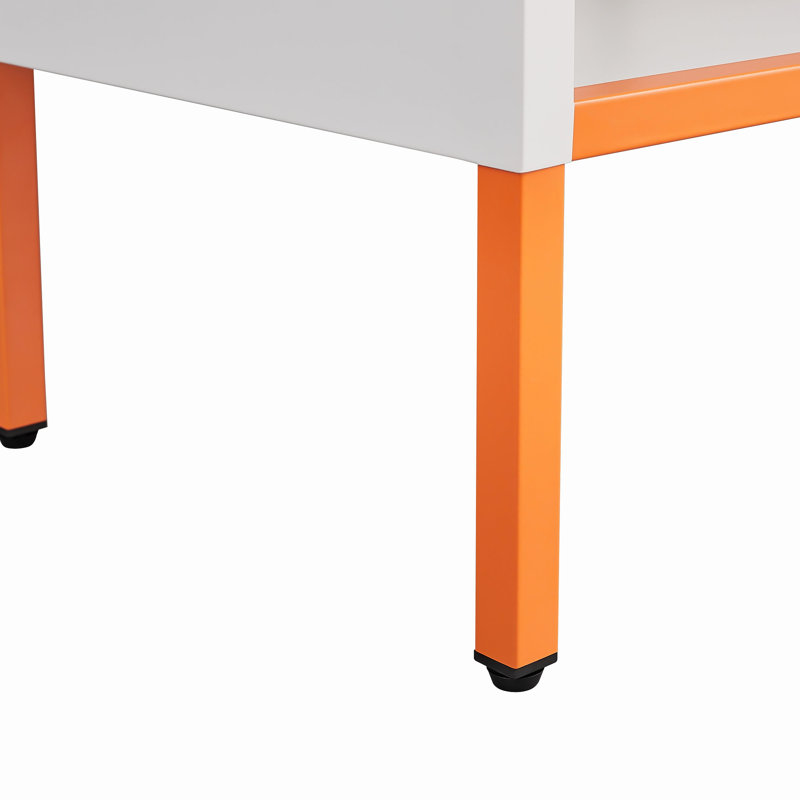 Armoire à chaussures à double porte Grid, trois compartiments réglables pour un rangement flexible, compartiment à langer creux suspendu, conception inférieure à 15 cm résistante à l'humidité