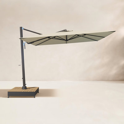 cantilever patio umbrella ratings Kingdom 11FT with Base Large Curvy Outdoor Aluminum Offset Umbrella w/ 360° Rotation, UV Resistant Canopy for Patio, Garden, Backyard, Beige : Patio, Lawn & Garden or poolside into a comfortable retreat Patbrela 10ft Offset Patio Umbrellas