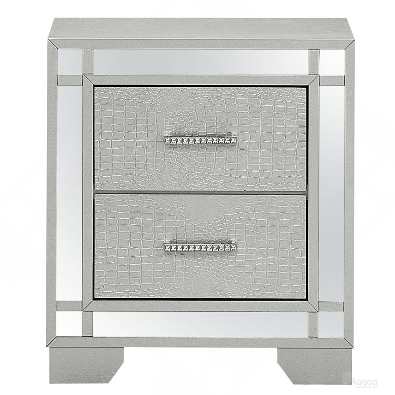 Elegant Silver Champagne Accent Table
