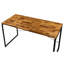 Bureau rectangulaire de style industriel en chêne et noir, plateau en bois massif 18 mm, structure en métal, version Kd, pour espaces de bureau, profondeur 45,75 po, largeur 22,54 po, hauteur de bureau 27,94