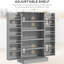 Étagère de garde-manger de 41 po, 12 tablettes de porte, 12 portes doubles, 5 tablettes, réglable, gris papier pour rangement dans la cuisine