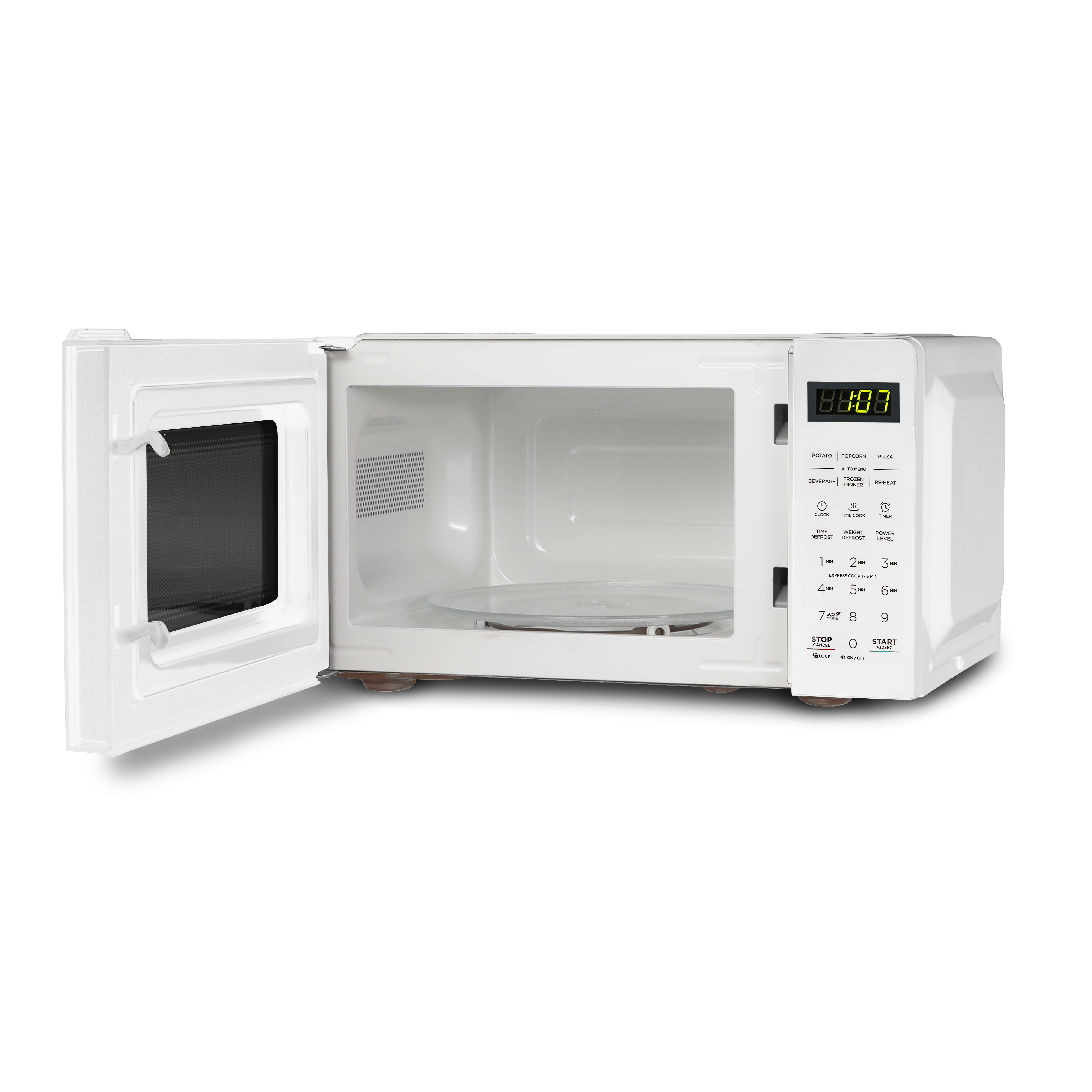 COMMERCIAL CHEF 0.7 Cu Ft Microwave with 10 Power Levels, 700W Microwave  with Digital Display, Countertop Microwave with Child Safety Door Lock