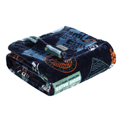 Eddie Bauer Printed Ultra Soft Plush Fleece Reversible Blanket