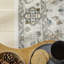 Traditional Grey Washable/Stain Guarded Area Rug -713109045