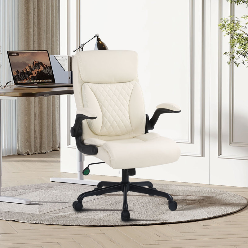 Fauteuil de bureau ergonomique en similicuir Kustaa, Beige