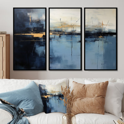 Mystery Mist In The Meadow - Abstract Landscape Wall Art Set