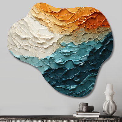 Claytin - Asymmetrical Ocean Metal Art, Cloud Metal Wall Sculpture Print