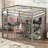 Loft Wood Bed with Desk, Storage shelves and Drawers, Built-in Ladder, High Loft Bed with Desk, Storage Shelves and Drawers,Guardrails-444193035
