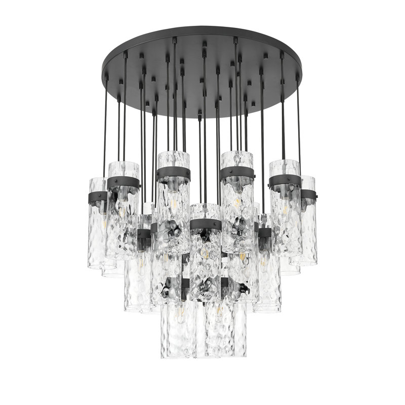 Geiser 28 Light Chandelier, Matte Black