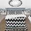 Ensemble de housse de couette noir et blanc Midcentury Chevron Print IV - Midcentury-109155757