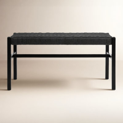 Piper Solid Wood Bench with Woven Rope Seat 