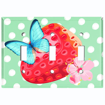 Patterned 3 - Gang Toggle Light Switch Standard Wall Plate