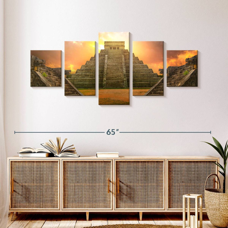 Sunset In Chichen Itza, 24" H x 55" W