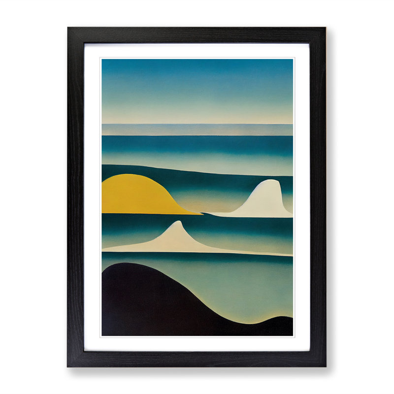 Seascape Abstract Vol.6 - Single Picture Frame Print, 34cm H x 25cm W x 2cm D, Black