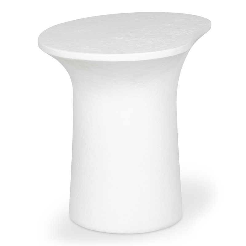 Yumi Outdoor Oval Side Table, White