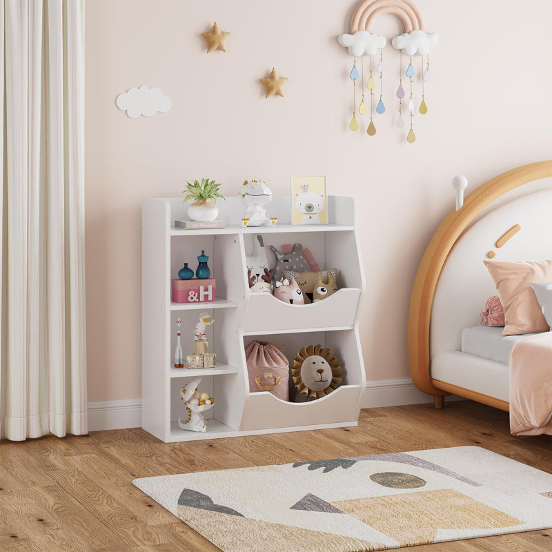 Bibliothèque pour enfants 3 niveaux, Blanc / Blanc
