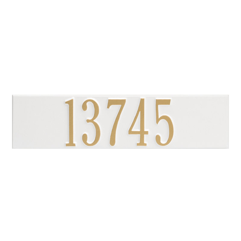 Colonial Mailbox Sign, White/Gold, Yes