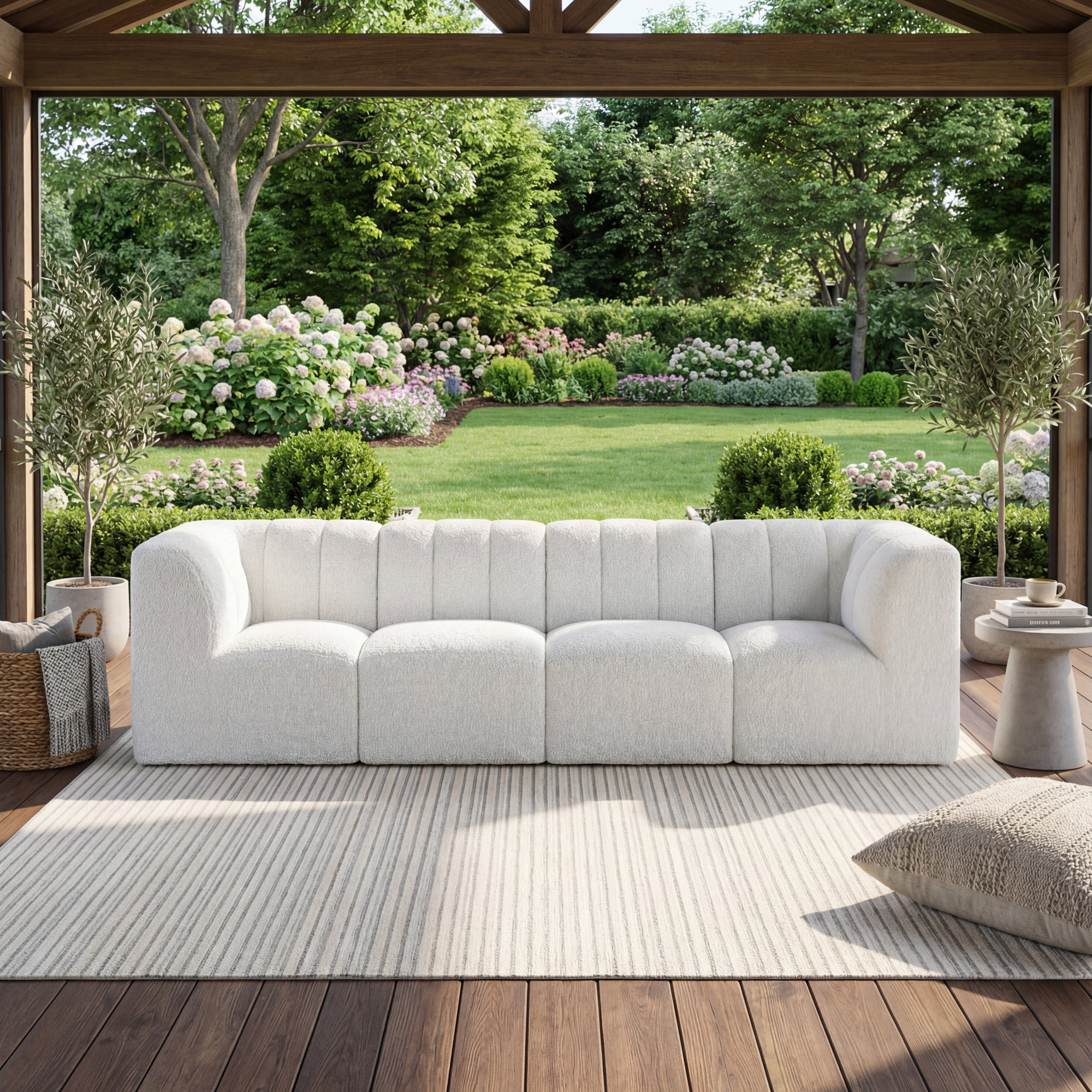 Praia 96" Sunbrella® Bouclé Outdoor Sofa, 4