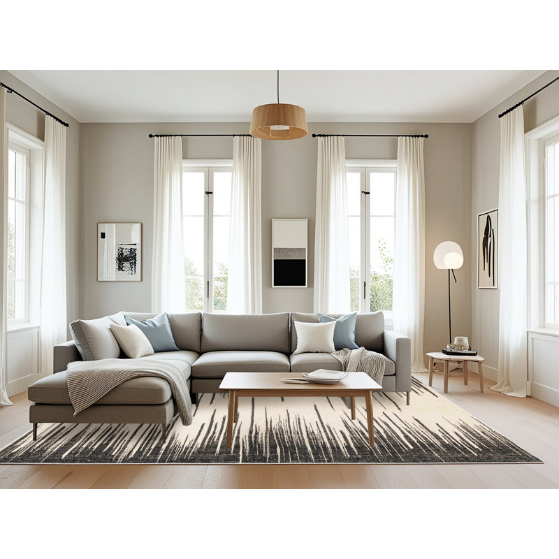 Gapspard Wool Abstract Indoor Rug, Rectangle 8' x 10'