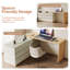 L-Shaped Desk with 6 Drawer Chest, Extending Computer Desk in Light Grey and Oak Effect Fast Dispatch From UK Warehouse – Dispatched Within 2 Days