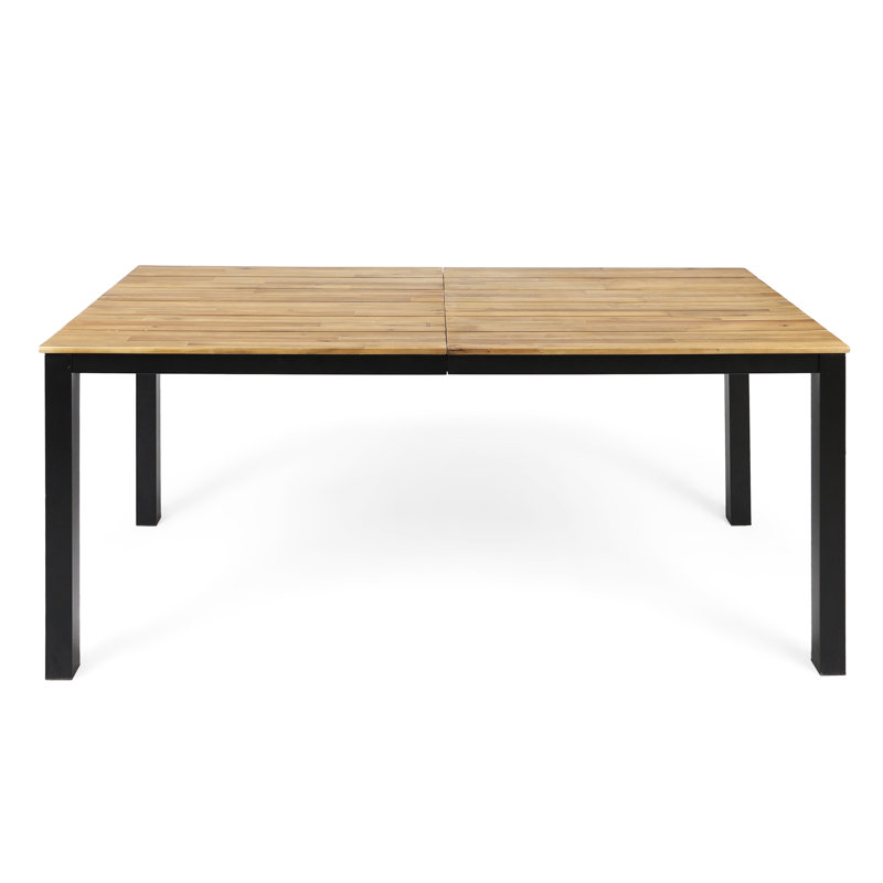 Table de terrasse en bois avec fer, 71,76 po x 34 po 30 pieds en fer pour l'extérieur, P 30 po