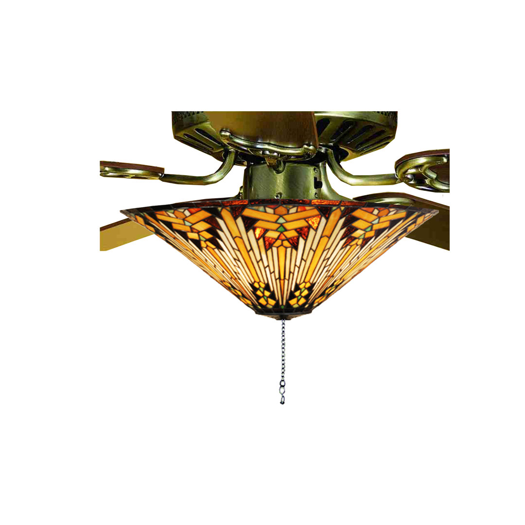 Meyda Tiffany & Stained Glass 17'' 3 - Light Yellow Bowl Ceiling Fan Light Kit Meyda Lighting