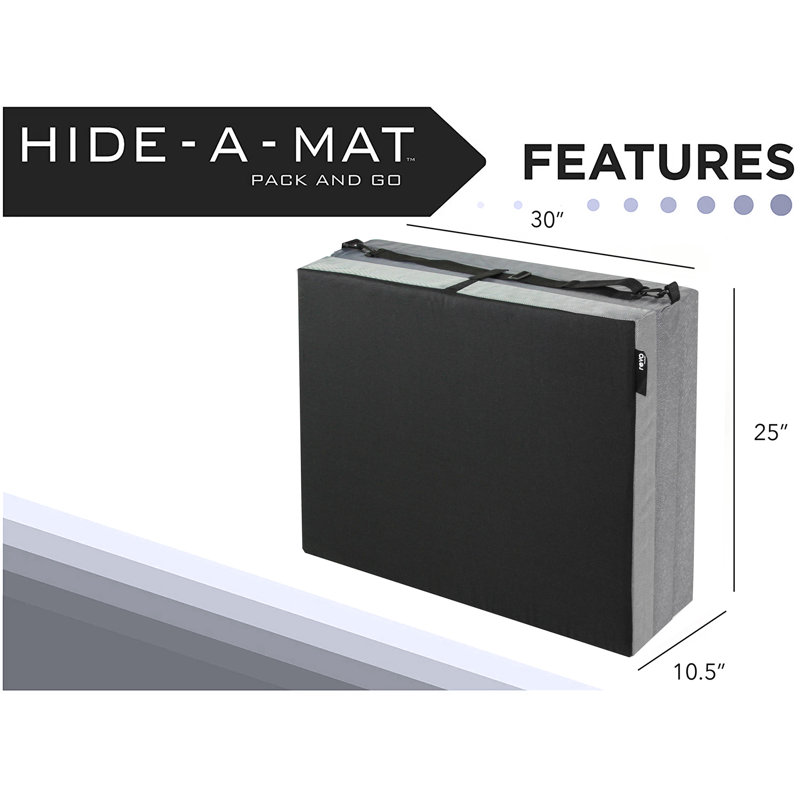 Matelas simple pliable en 3 Jr, Noir / Étain
