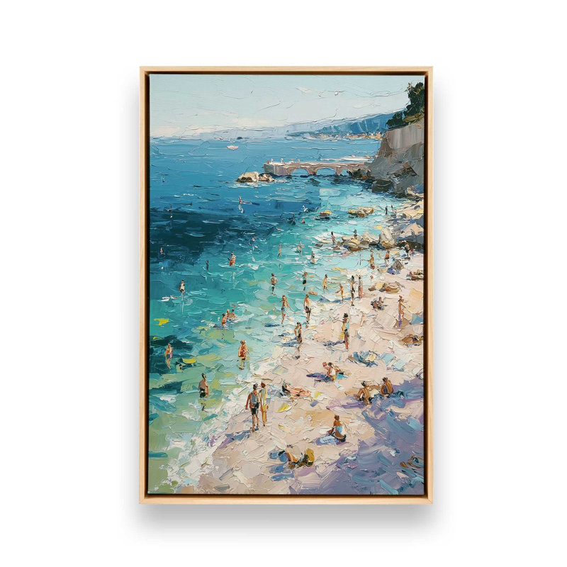 Impression sur toile Azzuro Cove, 24 po x 36 po, Cadre flottant en érable américain
