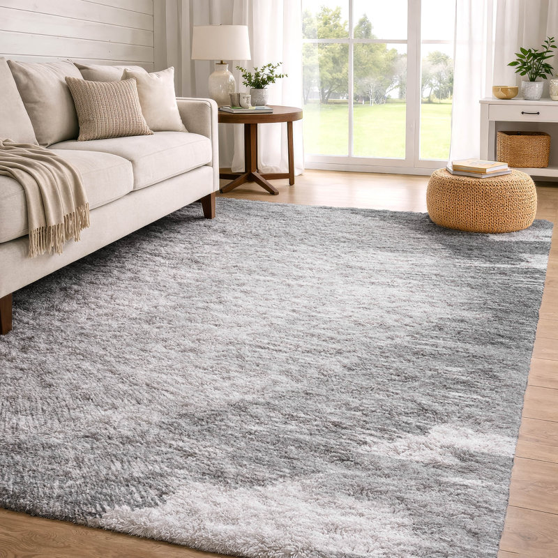 Tapis à poil long de qualité supérieure lavable à la machine ADS650, Grey, 9' x 12'