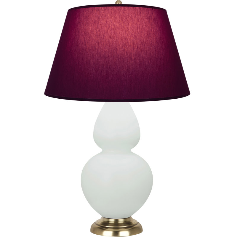 Double Gourd Table Lamp, Navy/Gray, Navy/Antique Silver