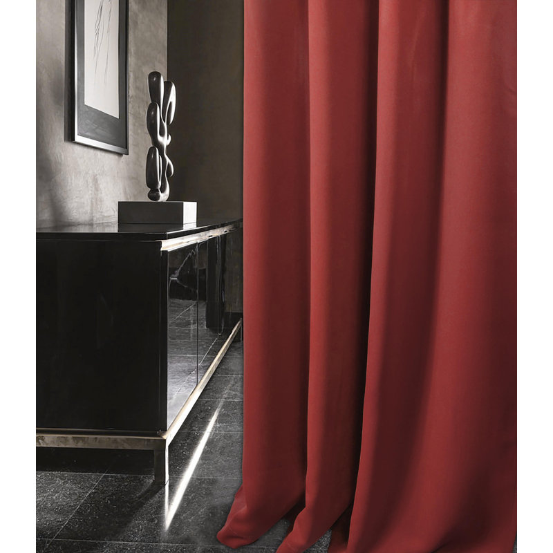 Chacra Room Darkening Curtain Pair, Width 114 x Drop 137cm, Red