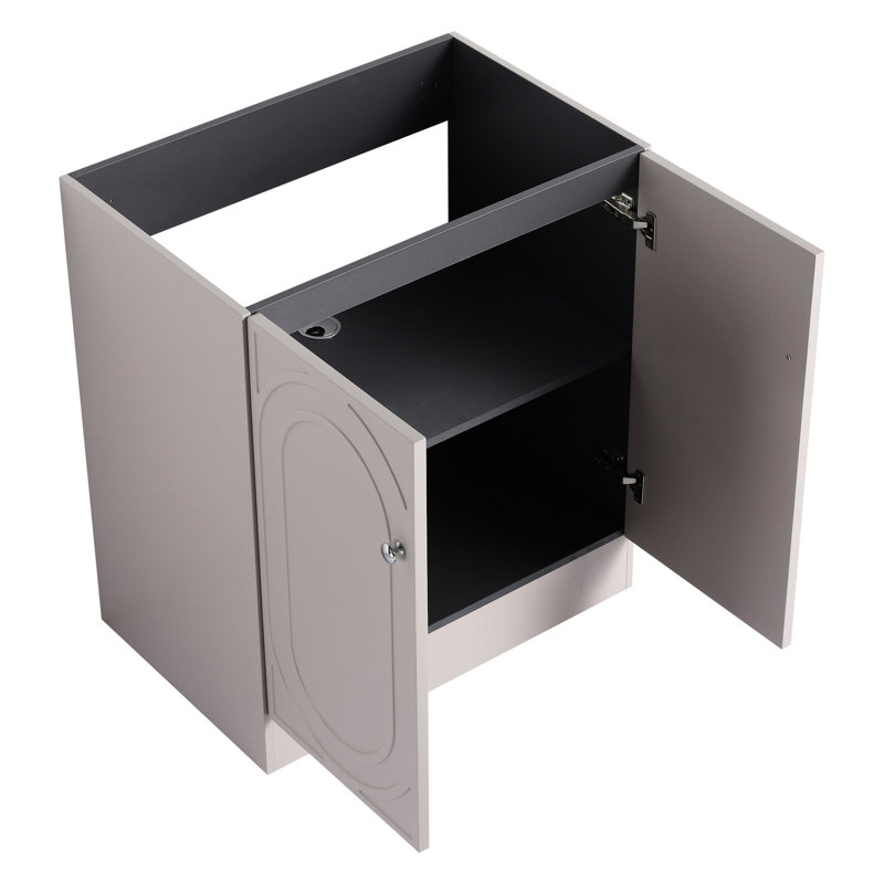 Modern 30" Bathroom Cabinet - Khaki With Soft-Close Door Function Installation