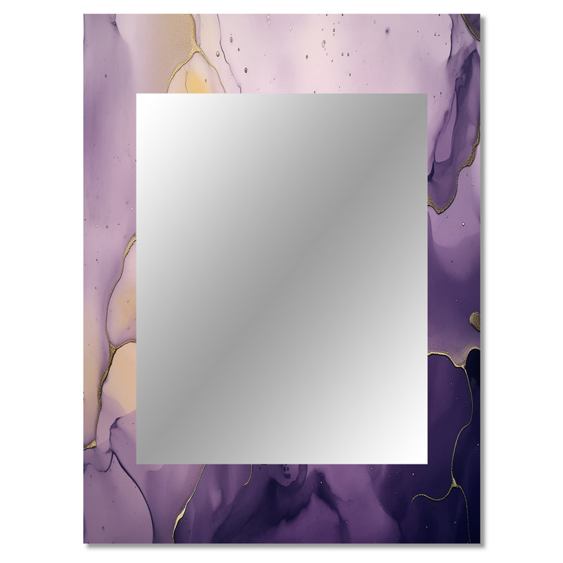 Miroir mural encre mauve et doré Leucade, 40 po x 30 po