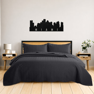 Ensemble de couvre-lit surdimensionné en microfibre estampé - Literie réversible légère et respirante avec taies décoratives