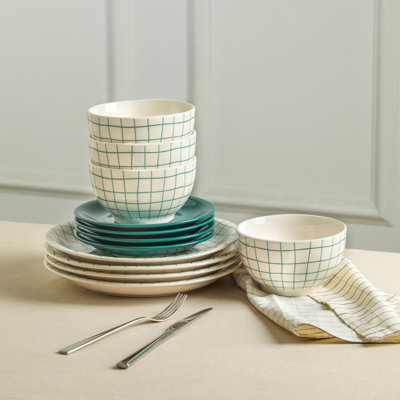 Stone Lain Ash 12-Piece Dinnerware Set Stoneware