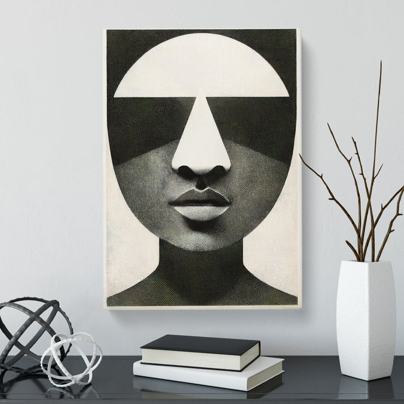 Halftone Face - Wrapped Canvas, 50cm H x 35cm W x 3cm D