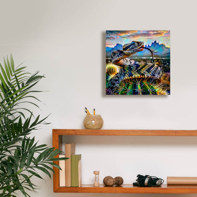 Epic Graffiti 'Viper Snake Rattlesnake'  by Pedro Gavidia Canvas Wall Art, 12" x 12"
