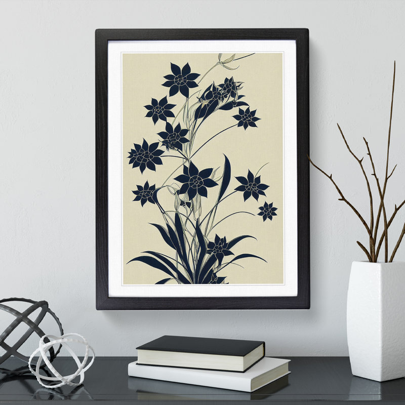 The Charming Flowers - Single Picture Frame Print, Black Framed, 64cm H x 46cm W x 2cm D