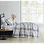   Ensemble de courtepointe en coton blanc / noir / gris-2126671432