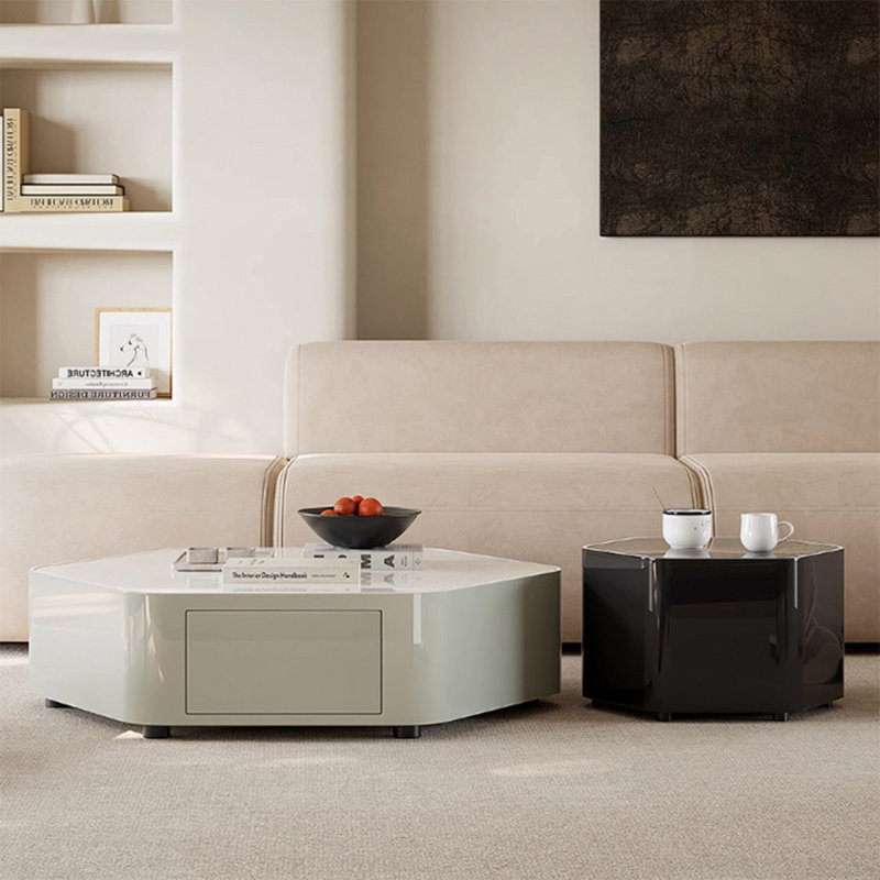 Table basse hexagonale en pierre supercristalline