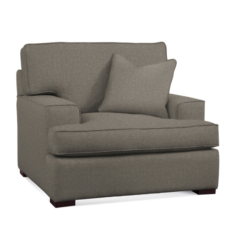 Bridgetown 44'' Wide Down Cushion Armchair, Java Finish, Gray Sugar Performance; 0863-84
