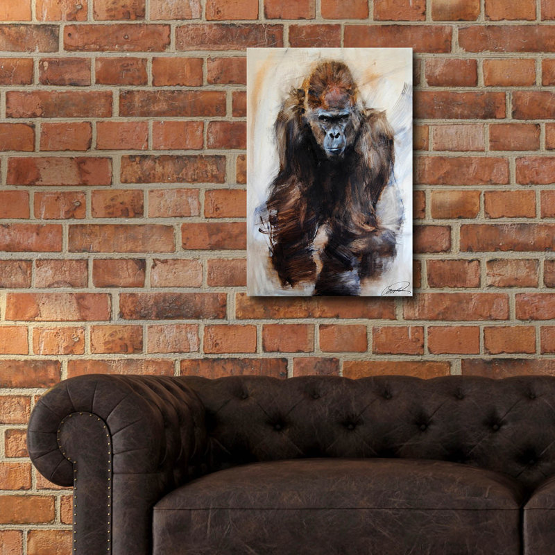 «Gorilla Glare» par Robert Campbell, art mural en verre acrylique Latitude Run®, 24 po x 36 po, H 24 po x l 16 po x P 0,2 po